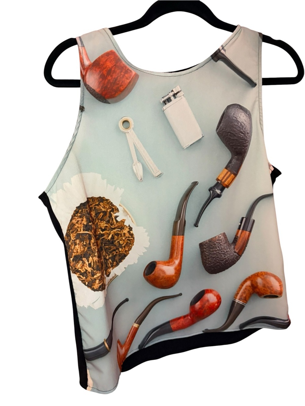 REDBUBBLE Pipe Print Tank Top in Light Blue